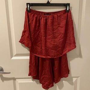 Honey Punch Satin Romper, Size M